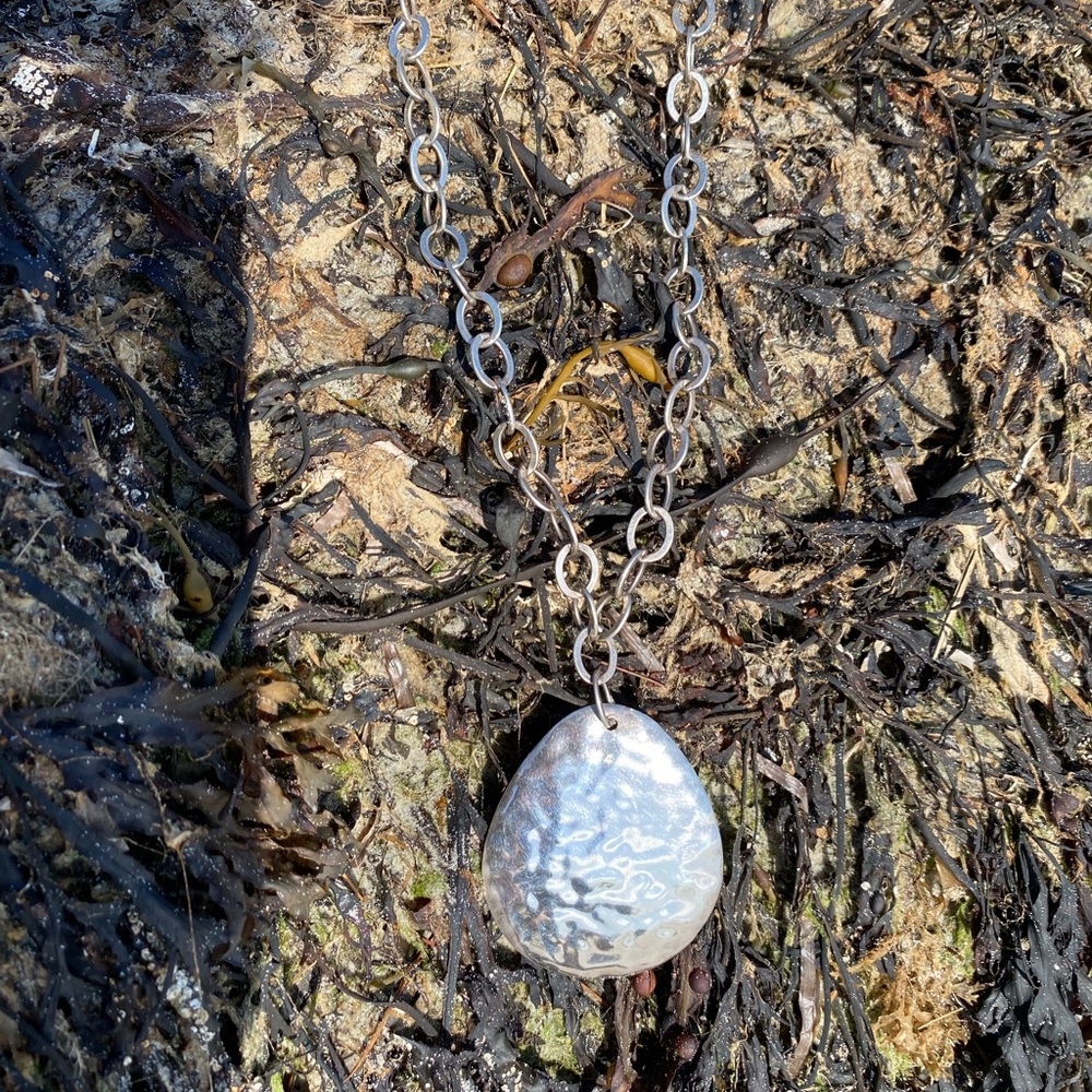 Silpada Link Necklace with Hammered Disk. N1181.